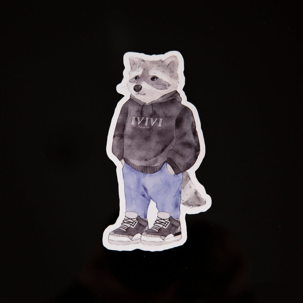 Rocco Raccoon Hoodie Sticker