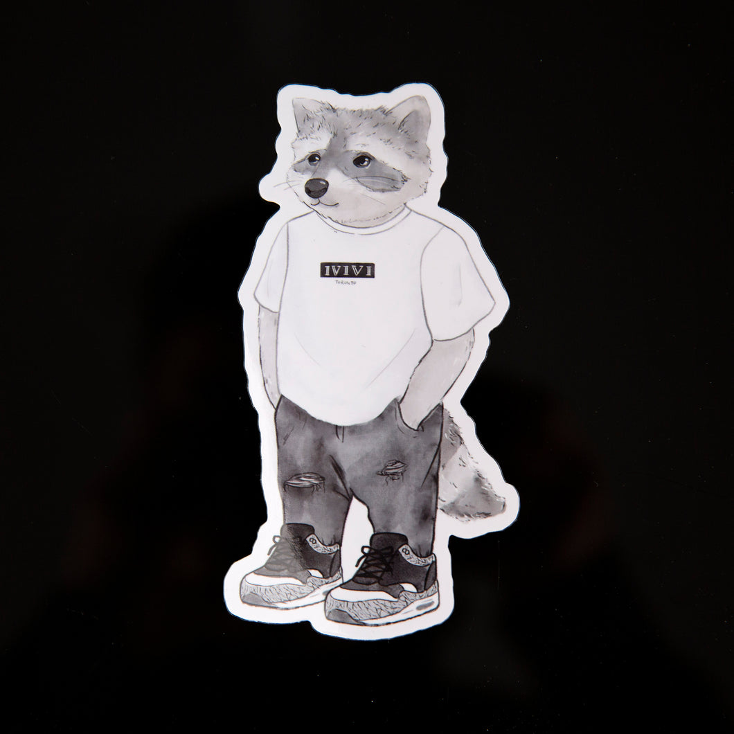 Rocco Raccoon Tee Sticker